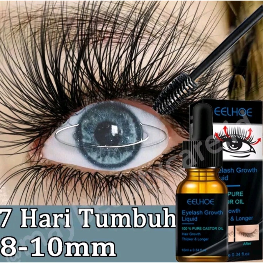 Eelhoe Eyelash Growth Liquid Pure Castrol Oil 10 ML | Serum Penumbuh Penebal Bulu Mata Alis & Rambut