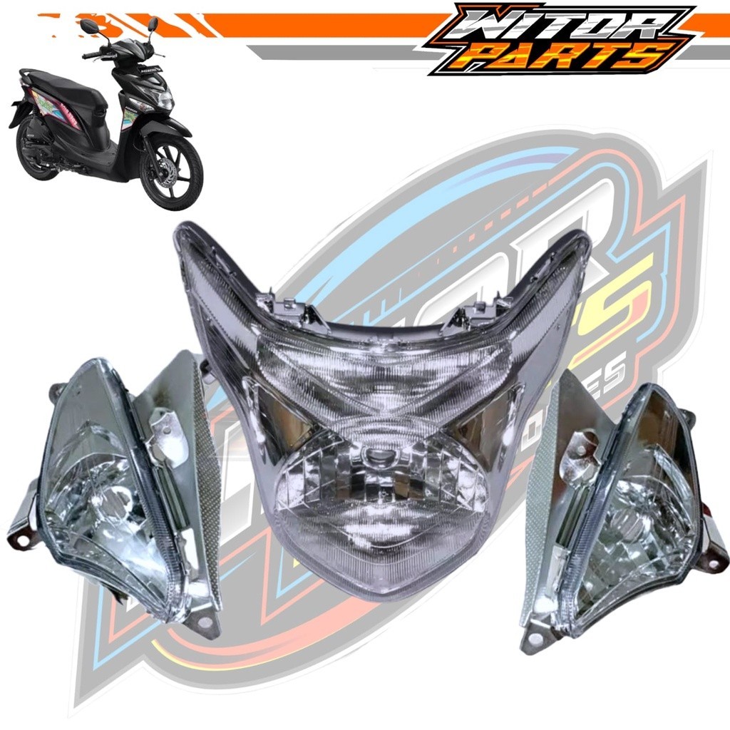 Lampu depan beat pop + sen beat pop / Reflektor Lampu Depan Sein Sen Depan Honda Beat Pop / Lampu De