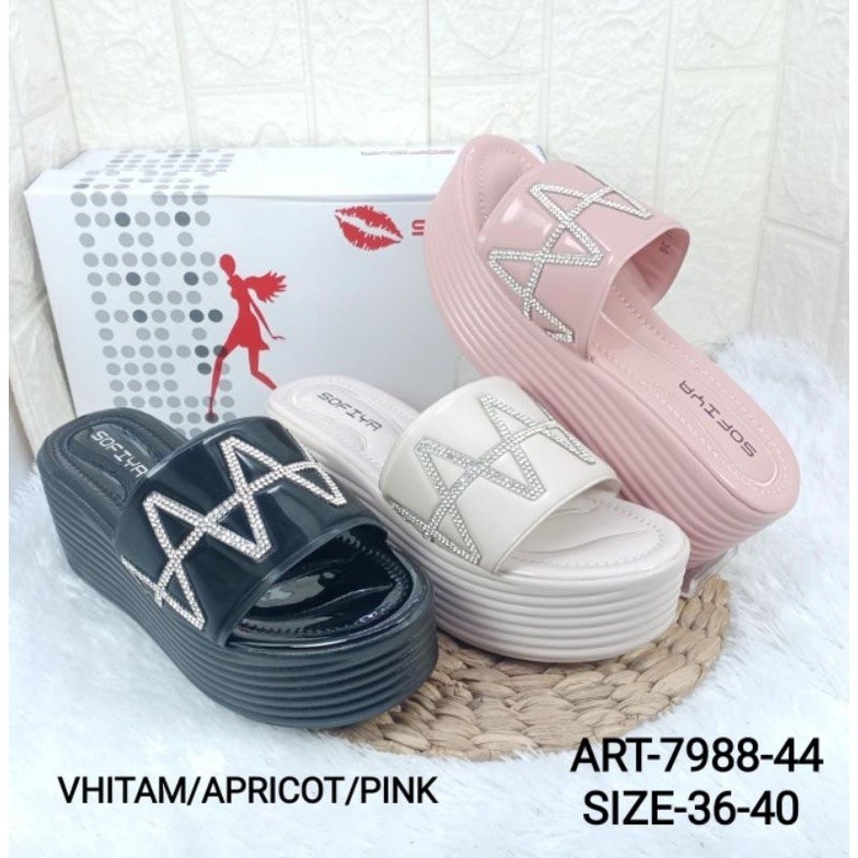 DISKON RAMADHAN PROMO SPECIAL RAMADHAN SANDAL WEDGES IMPORT WANITA SOFIYA 7988-44 / SANDAL SOFIA WED