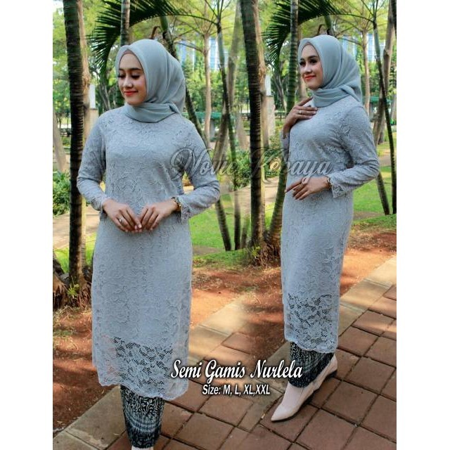 Kebaya Brokat Tunik Syari Muslim Modren Aleeta 2 / Kebaya Pesta Brokat / Kebaya Lamaran / Kebaya Wis