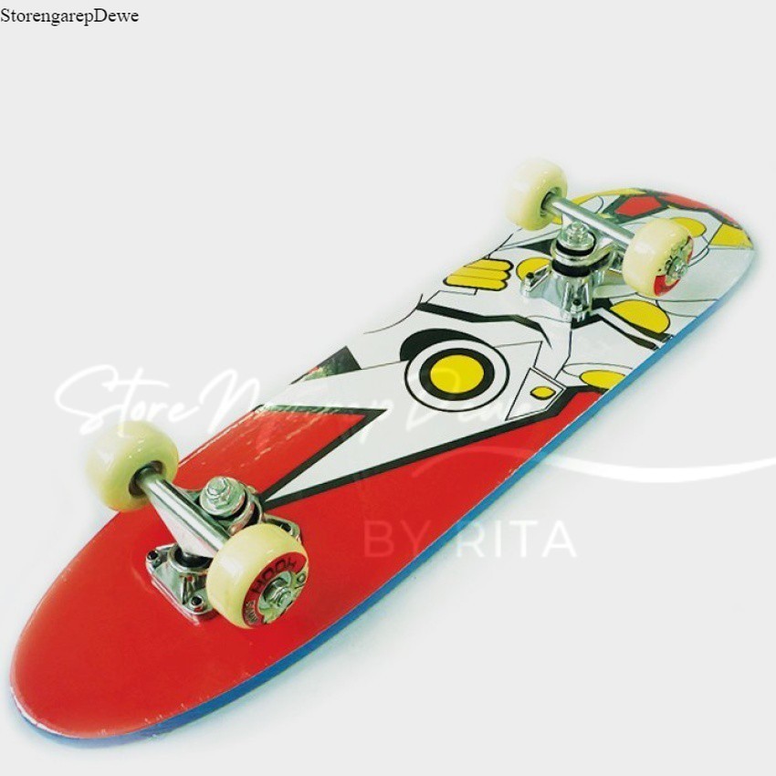 Silverfox Skateboard 24X6 White Robot On Red LY-2406AA-Y31-88 - Original iklan sesuai dengan gambar 