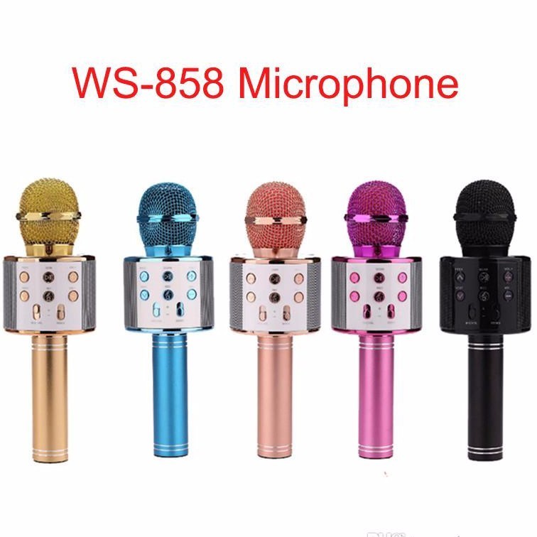 ATS Mic Speaker Bluetooth WS 858 Microphone Karaoke BT Smule WS858 WS-858