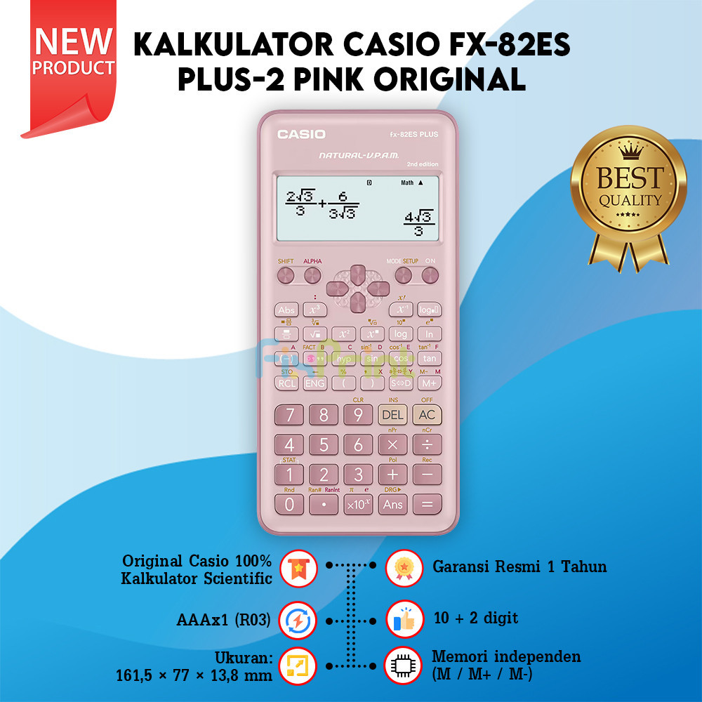 

SIS Kalkulator Casio fx-82ES PLUS-2 Calculator Scientific Ilmiah Standart FX 82ES PLUS 2