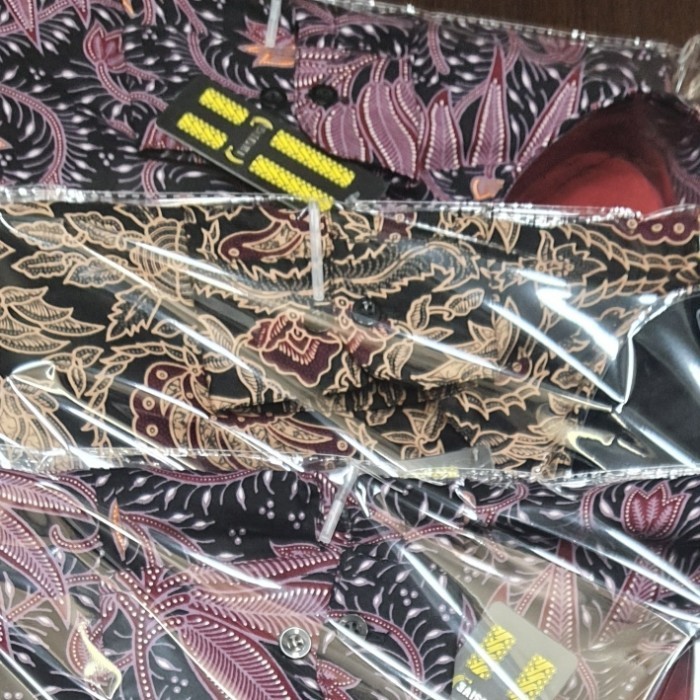 BAJU BATIK PRIA LENGAN PANJANG  ungu lilac - Lilac, S