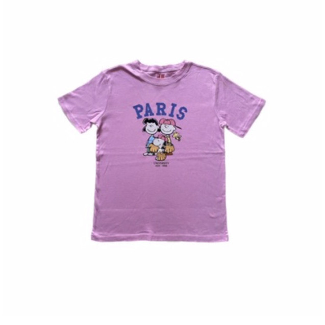 BAJU KAOS TSHIRT HM PURPLE PARIS ANAK PEREMPUAN