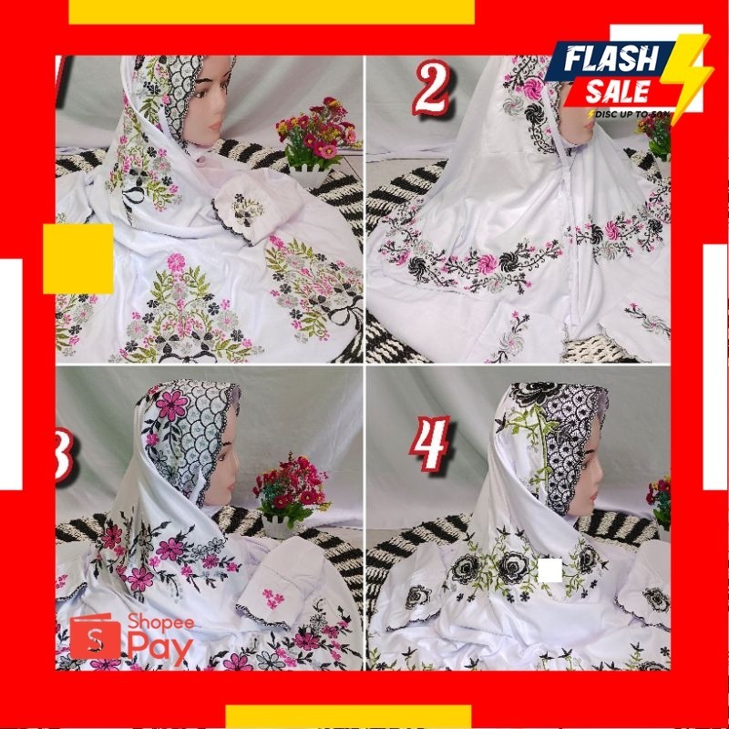 SALE 12.12 |  GROSIR MUKENA LAJURAN POLINO BORDIR KUDUS