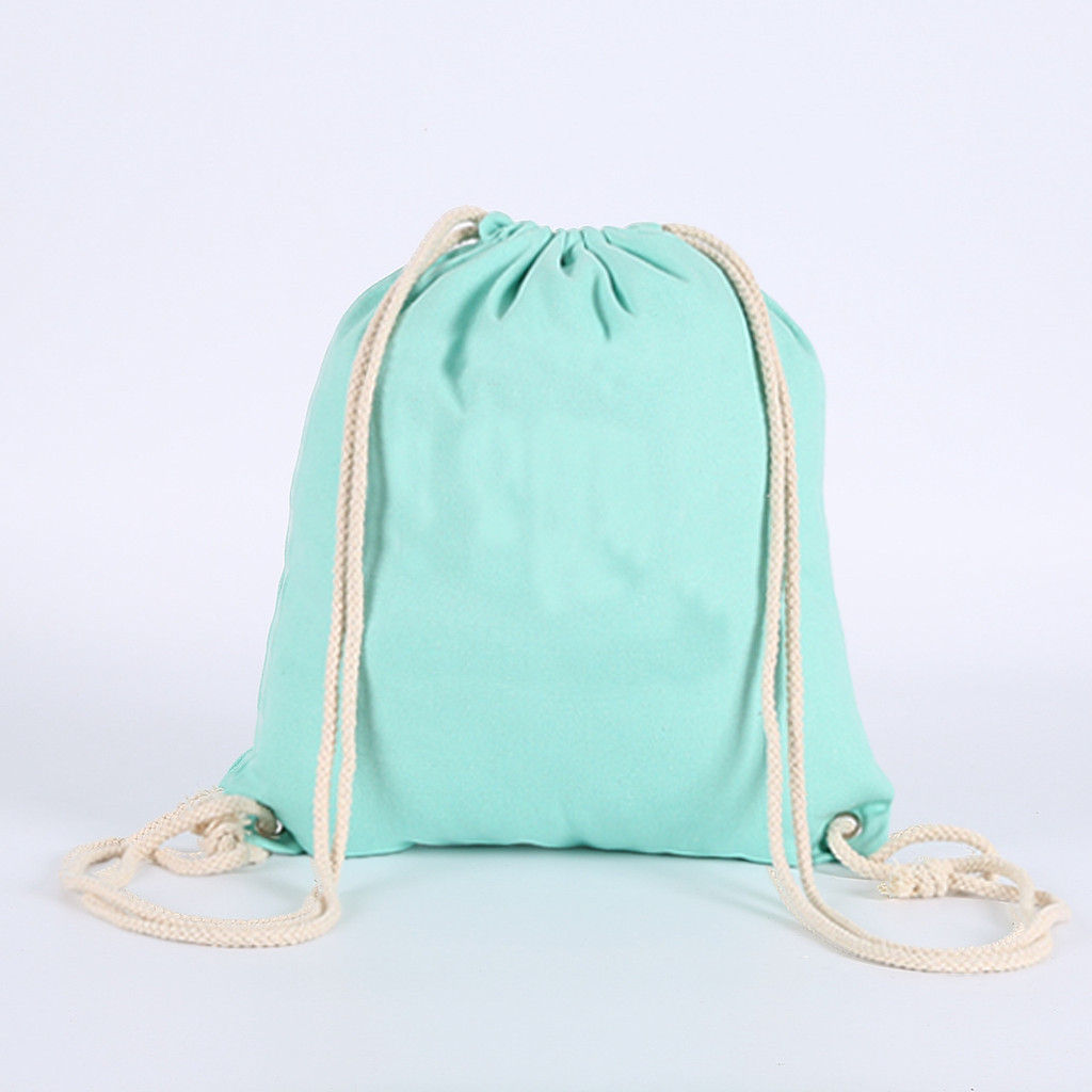 

customized Cotton Drawstring Gym bag with logo Canvas string Backpack Beach Sport Daypack Sack Bag Travel Sack pack