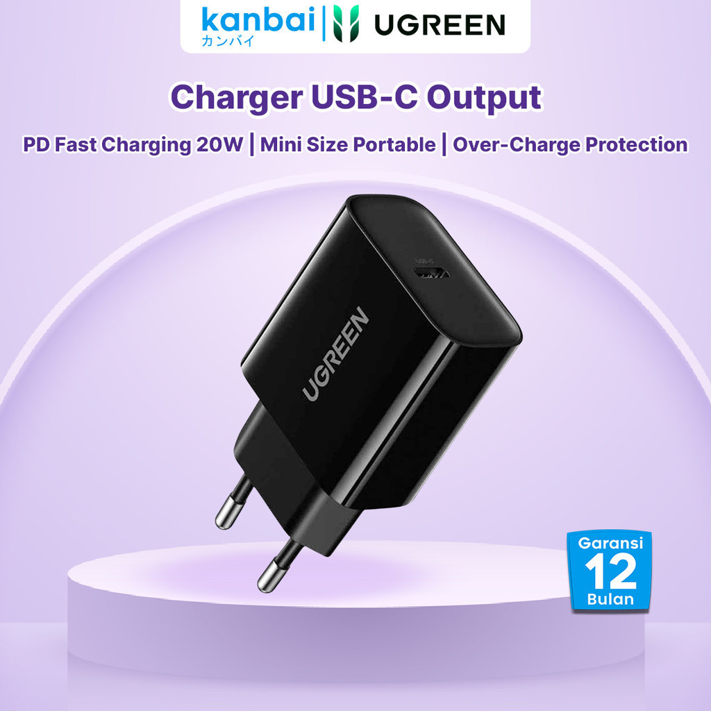 Charger USB-C UGreen CD137 Fast Charger PD 20W 10191 Original Garansi Resmi