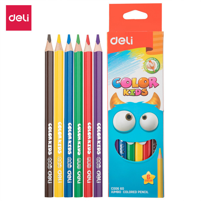 

DELI Color Kids Jumbo Colored Pencil 6C EC00660 - Pensil warna anak-