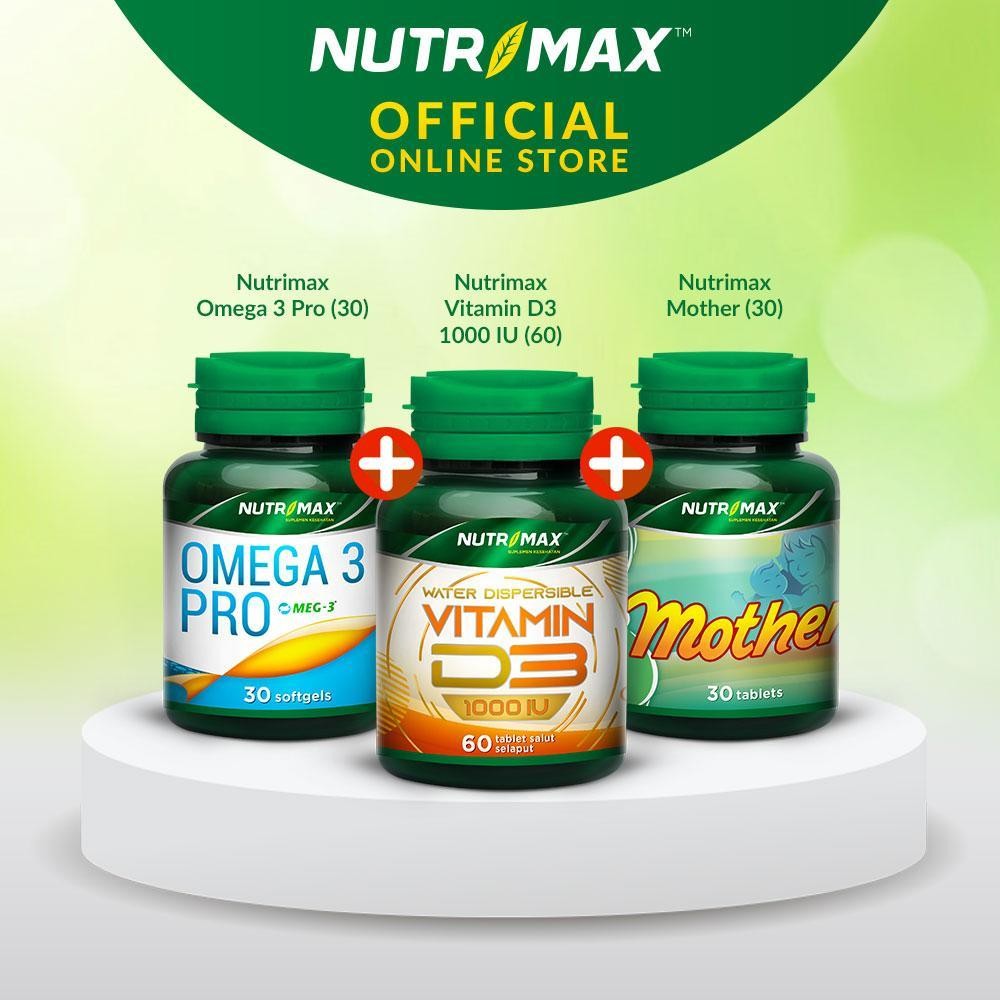 Paket Bundling Nutrimax Vitamin D3 1000 IU Nutrimax Omega 3 Pro Nutrimax Mother Promil