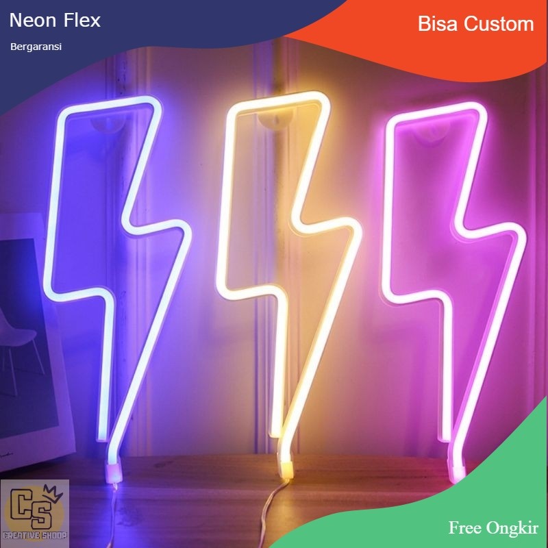 Neon flex 12v Neon Sign Model Petir Harga Per Pcs