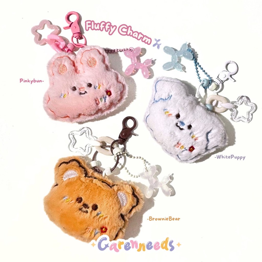 Fluffy Monsta Bag and Key Charm | Gantungan Tas dan Kunci Aesthetic by Carenneeds