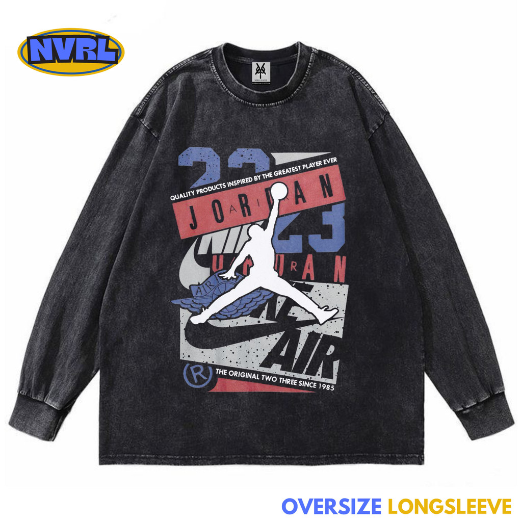 Kaos oversize longsleeve Jordan washed washing vintage tee