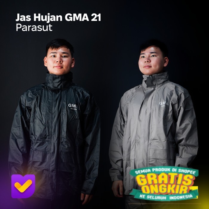 TPK/GMA Jas Hujan Stelan Parasut tipe GMA 21 - Navy, XXL/ bsar jumbo mantel jashujan