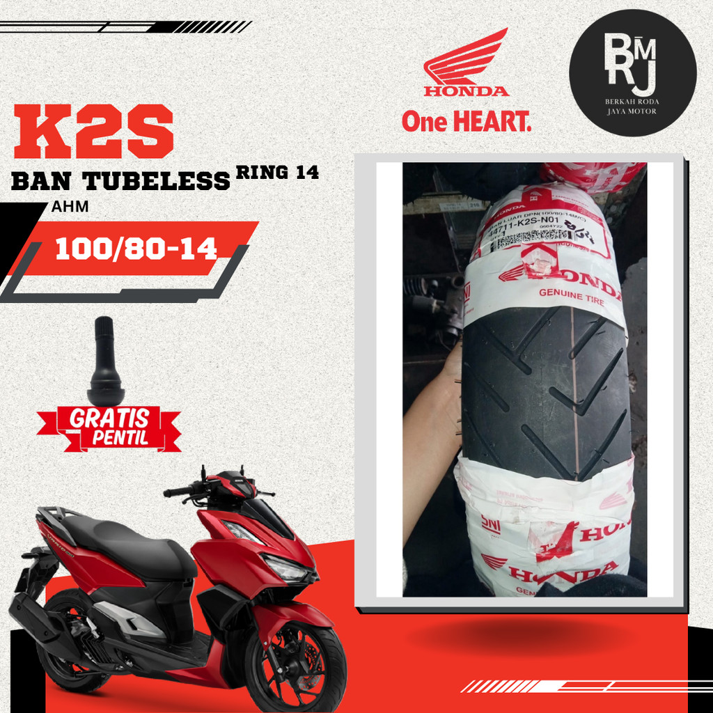 SEPASANG / SATUAN BAN VARIO 160 HONDA AHM K2S 150 DEPAN 100/80-14 BELAKANG 120/70-14 TUBLES TUBELES 