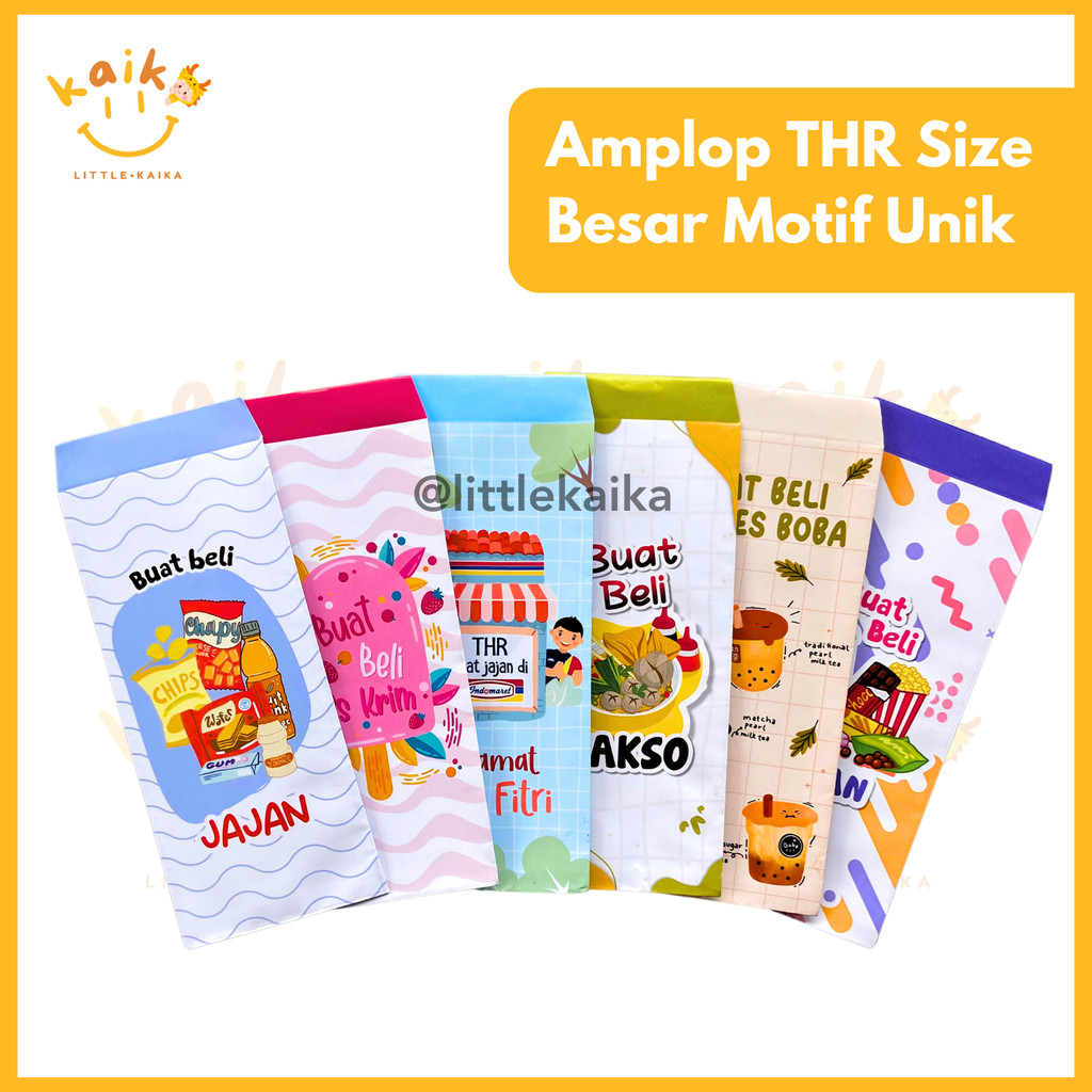 

LITTLE KAIKA | (Isi 10 Pcs) Amplop THR Lebaran Panjang Amplop Idul Fitri Murah Motif Karakter Lucu Amplop THR Murah Estetik Printing Bagus