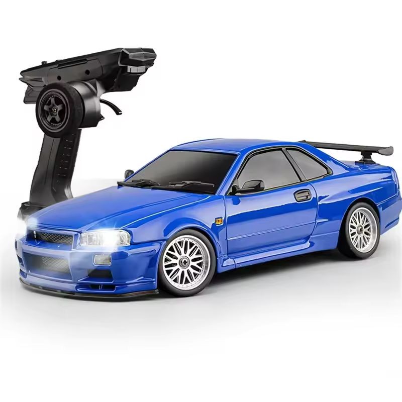 New Ldrc 1899 Rtr 1/18 2.4g Rwd Rc Car Drift Gtr R34 Gyro Led Light On-Road Full Proportional Alloy 
