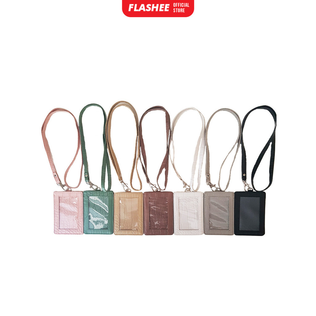 

Name Tag Nayra Lanyard Croco ID Card Holder Crocodile Kulit Lanyard Berkualitas PU Leather