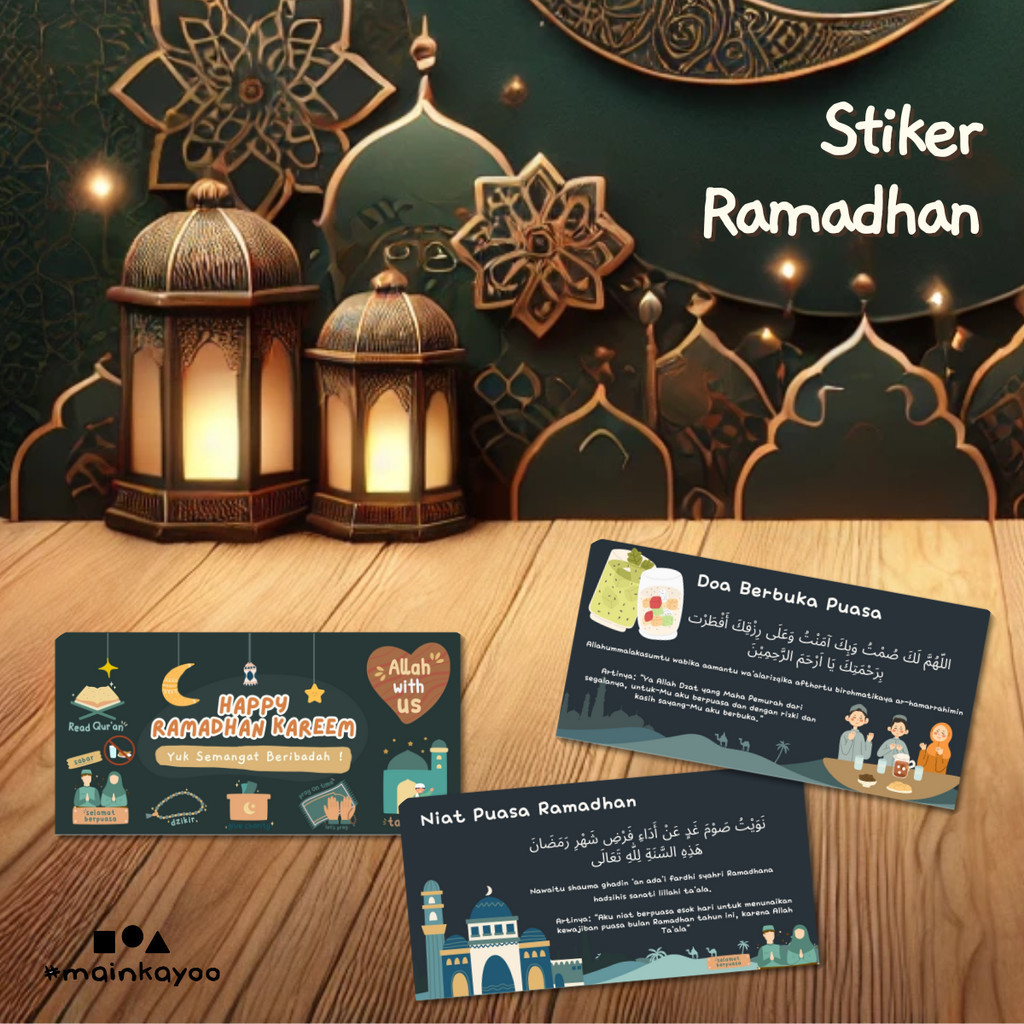 Stiker Doa Ramadhan - Stiker Doa Harian Anak Sehari-hari sesuai Al-Qur’an Sunnah | Doa Buka Niat Pua