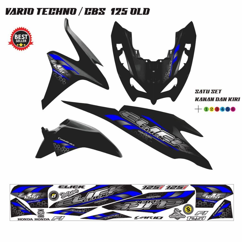 SETIKER MOTOR / VARIASI SETIKER POLET MOTIF STRIPING VARIO 125 / TECHNO / CBS STRIPING