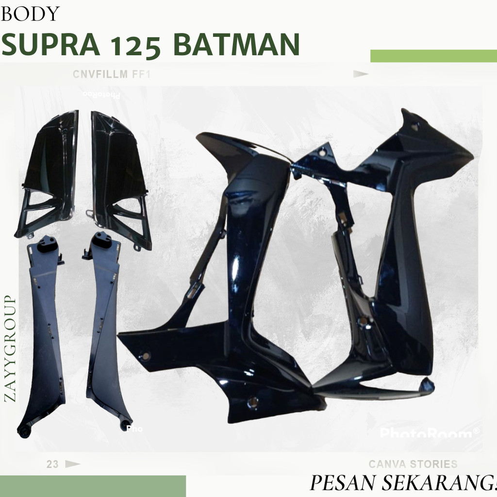 sayap lengkap Honda Supra x 125 new Batman 2007-2013 hitam