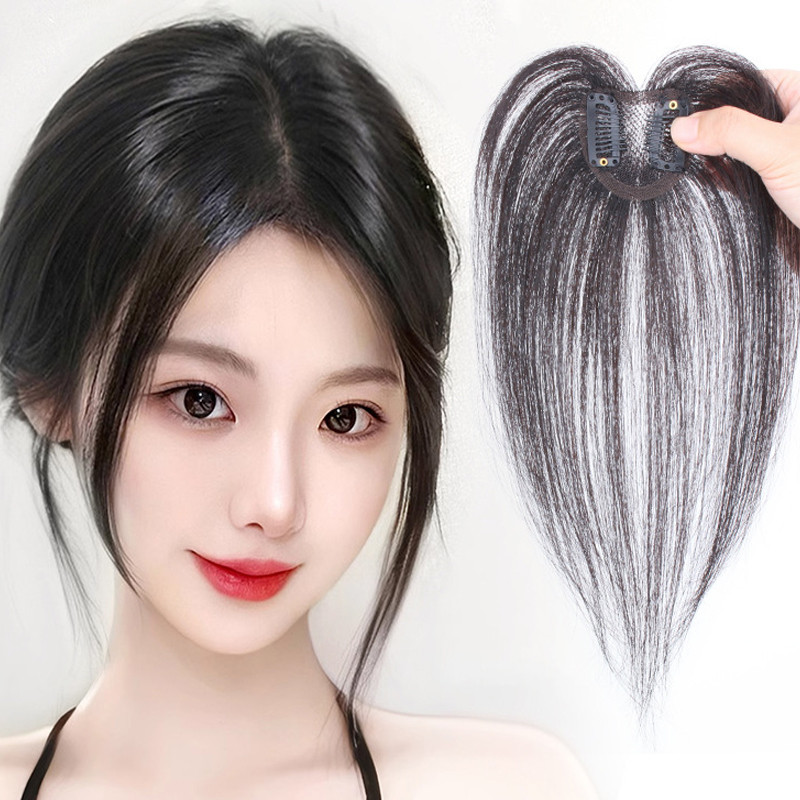

Human Hair Small Peach Heart Invisible breathable Hair Piece Straight Topper Increase Sales Volume For Women Hair Thinning