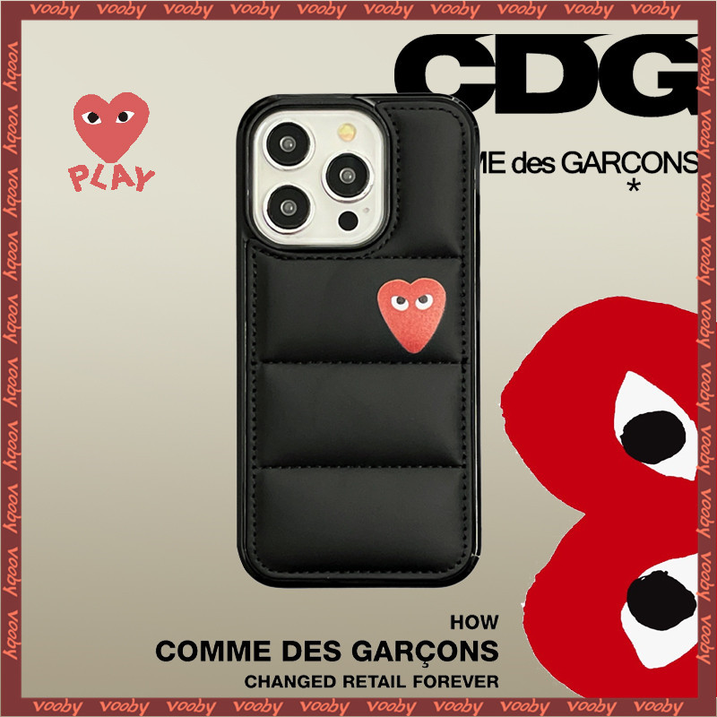 COMME des GARCONS CDG PLAY sign red label Down jacket Phone Case Suitable for IPhone16 16Pro 16PM 15
