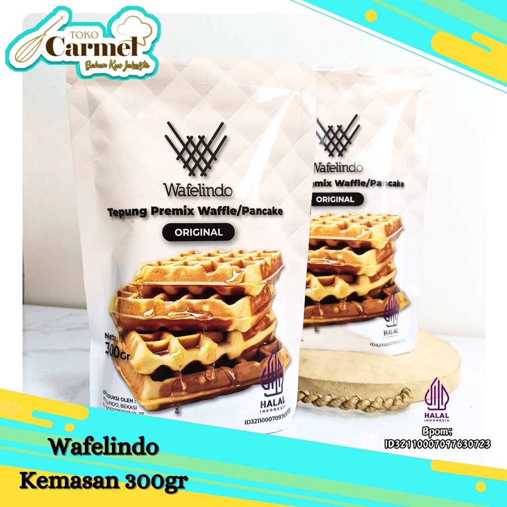 

Premix Waffle 300gr - Tepung Instant Waffle Pancake Mix Wafelindo