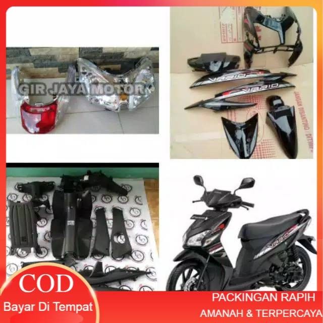 Full set body halus kasar + reflektor lampu AB honda vario 110 karbu Vario Lama Hitam TERLARIS !!!
