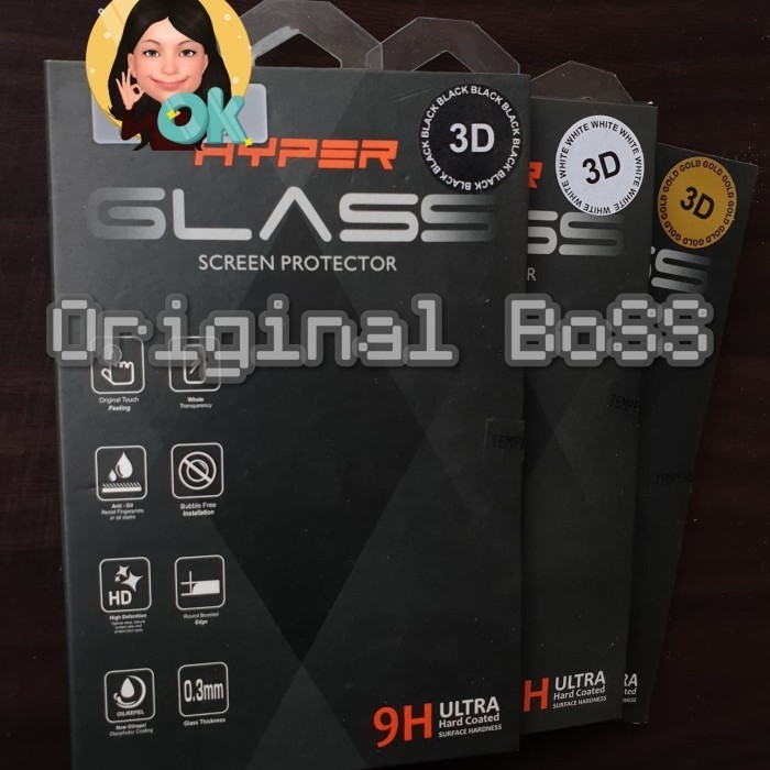 [ORIGINAL BOSS] HYPER Tempered Glass Asus Zenfone Max M2 ZB633KL Black Full Glue