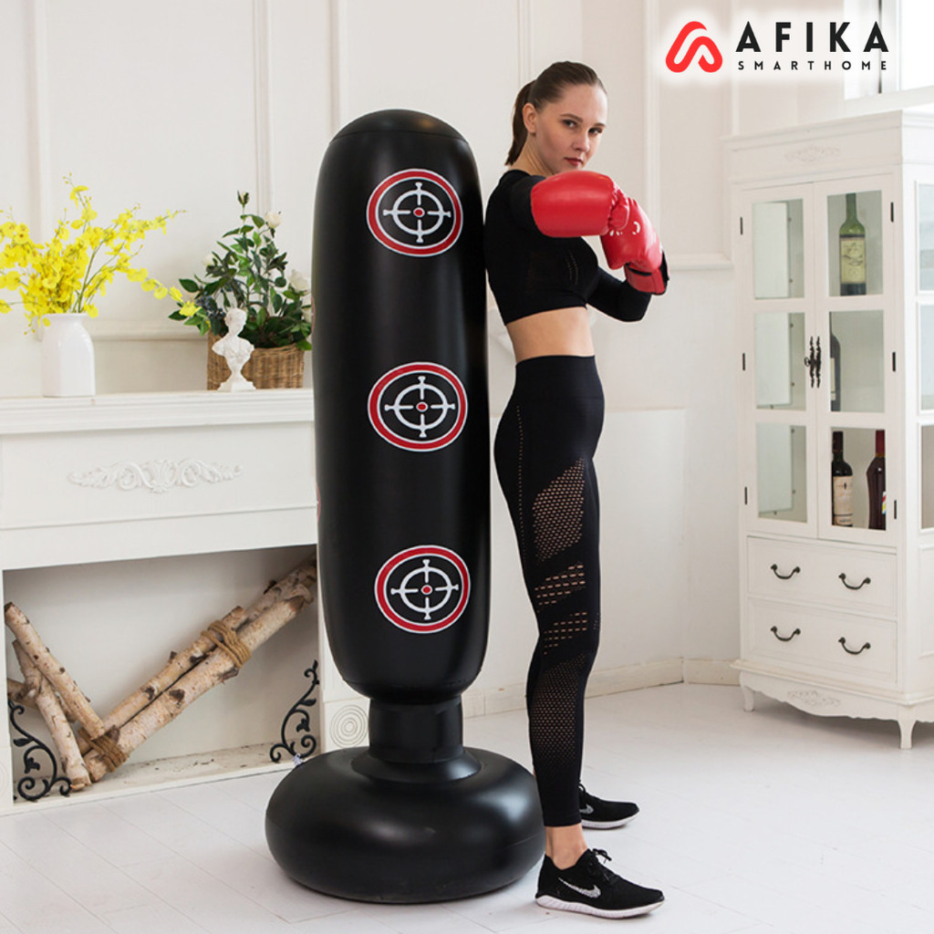 Samsak Tinju Vertical Punching Bag Tiang Samsak Tinju Inflatable 160 cm