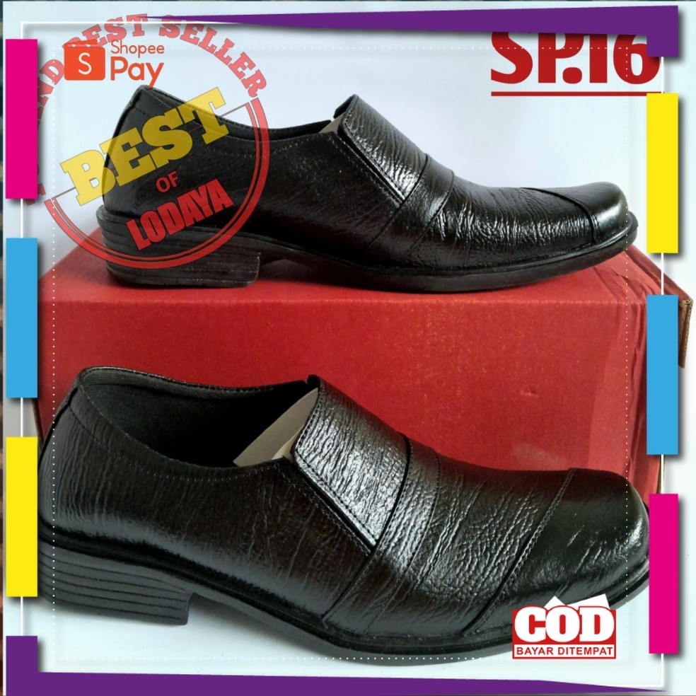 UKURAN SIZE 37 38 39 40 41 42 43 44 45 / Sepatu Pantofel Kulit Sapi Asli Garut Pria Kantor