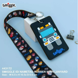 

name tag smiggle id name tag id card holder name tag anak with lanyard - Dino Hijau