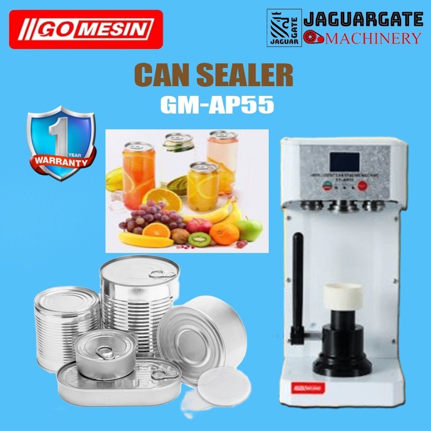 GM-AP55 CAN SEALER GOMESIN MESIN SEGEL TUTUP KALENG PET CAN OTOMATIS