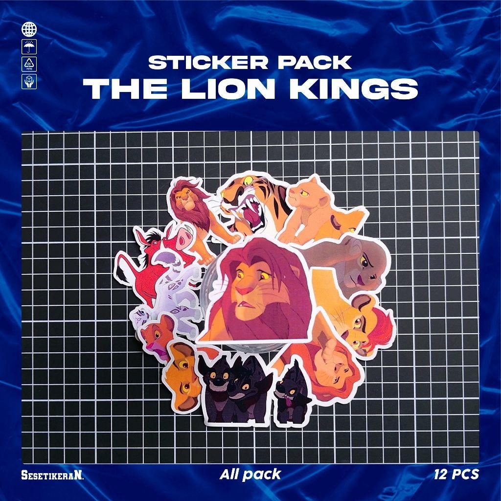 

COD✨ Sesetikeran Stiker Pack Kartun Lucu Lion King's Timon And Pumbaa Untuk Koper Laptop Skateboard