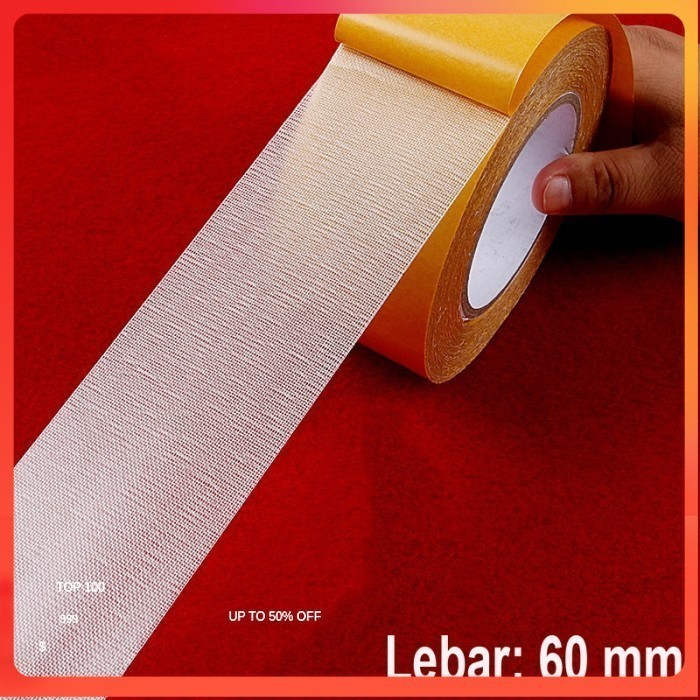 

DA Lakban Dua Sisi Super Strong Grid Fiber Tape 10M 60 mm - Golden