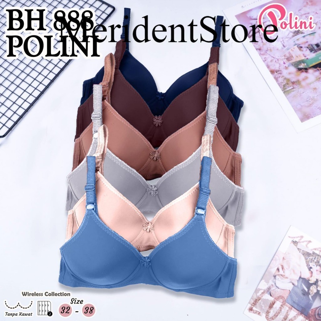 Polini Bra BH art 888 Tanpa Kawat Busa Sedang Cup KeciL