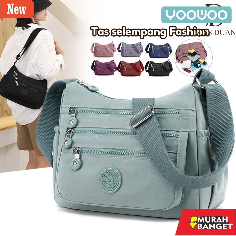 Tas selempang wanita keren- YooWoo-Tas selempang / Sling bag / Nilon bag / tas belanja / tas kerja /
