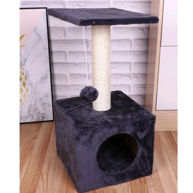 rumah kucing 1 tiang cat tree house pet minimalis