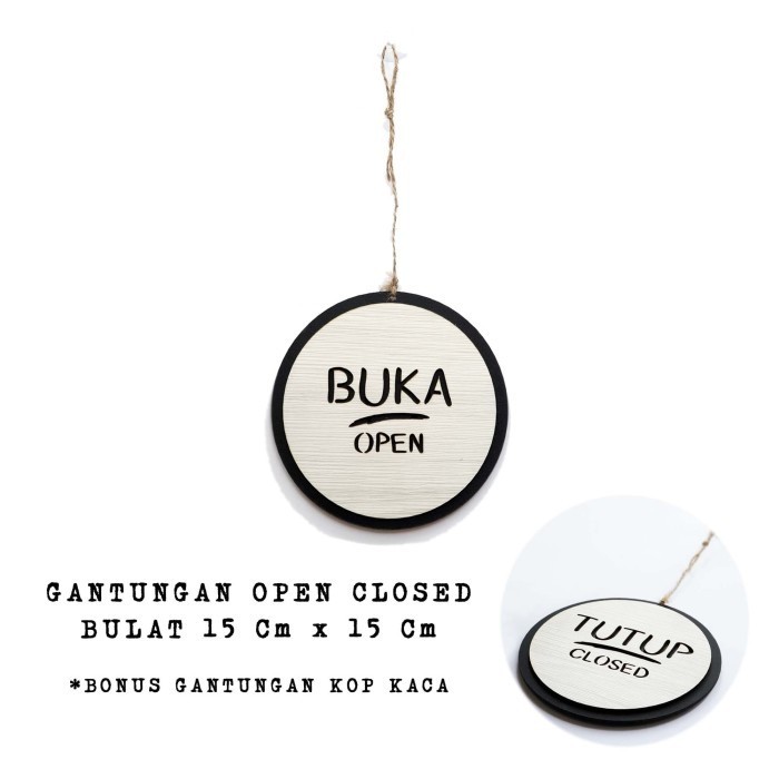 

Promo Terbatas- Gantungan Sign Cafe - Open Closed BULAT - Buka Tutup