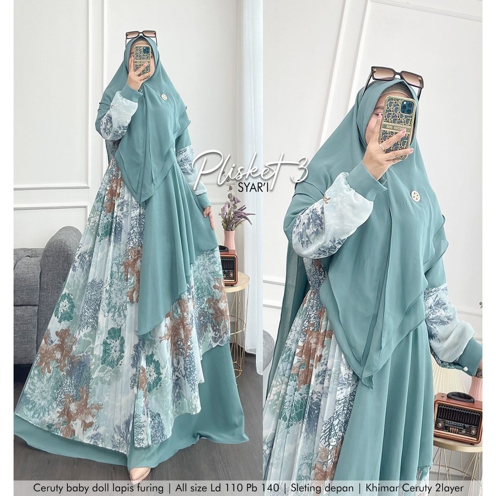 ( PROMO TERBARU BUY 1 GET 1 ) Humaira99 Gamis Syari JUmbo Muslim Dress Hijab Muslimah Atasan Wanita 
