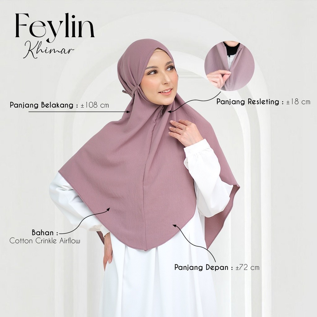 BY.ARSY Feylin Bergo Tali Crinkle Resleting Hijab Instan Premium Tanpa Label