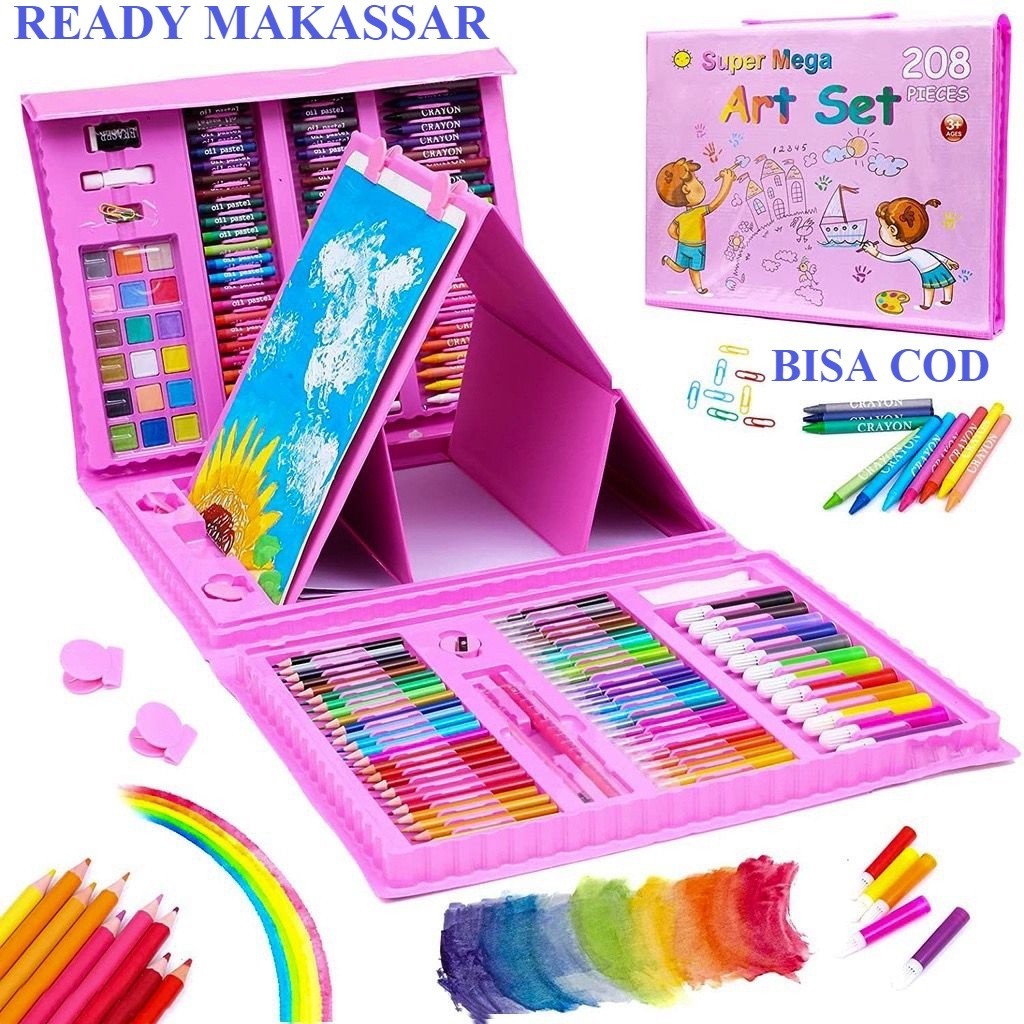 

[PROMO MURAH] KOMPLIT! CRAYON SET 208 PCS / ALAT MENGGAMBAR MEWARNAI ANAK / ALAT LUKIS / PENSIL WARNA KRAYON ANAK / DRAWING COLOURING TOOLS - MEGA ART 208 PCS - KADO ULTAH