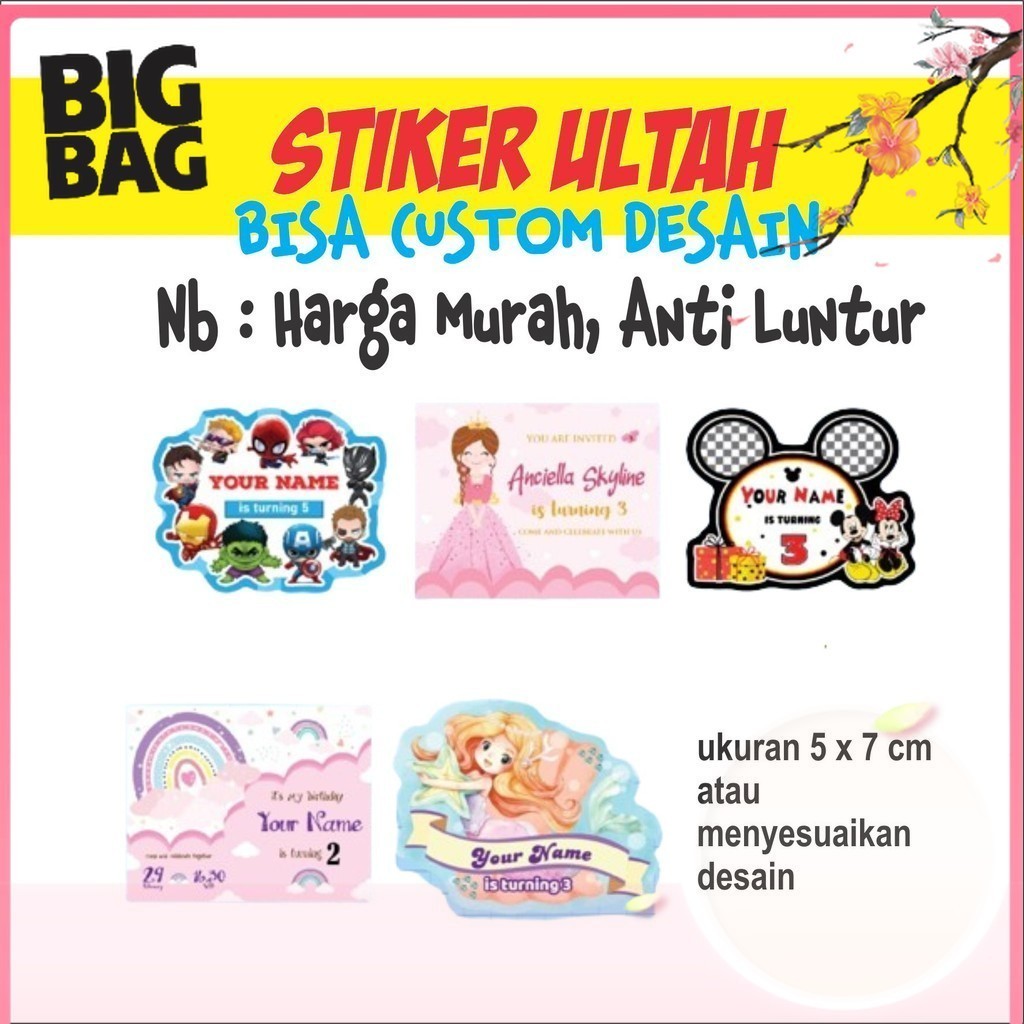 

(isi 25 pcs) Cetak Stiker Label Ulang Tahun Birthday Sticker Custom Part 2 BigBAG SHOP