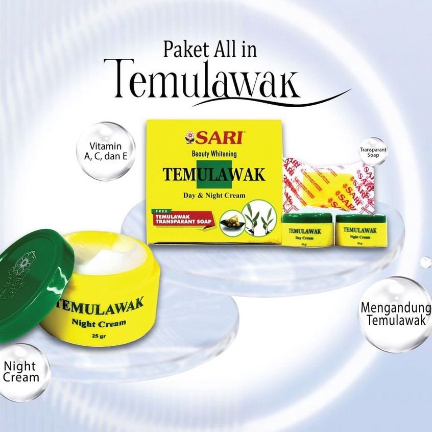 - Sari Beauty Whitening Temulawak - Cream Temulawak Day & Night Cream for All Skin Type