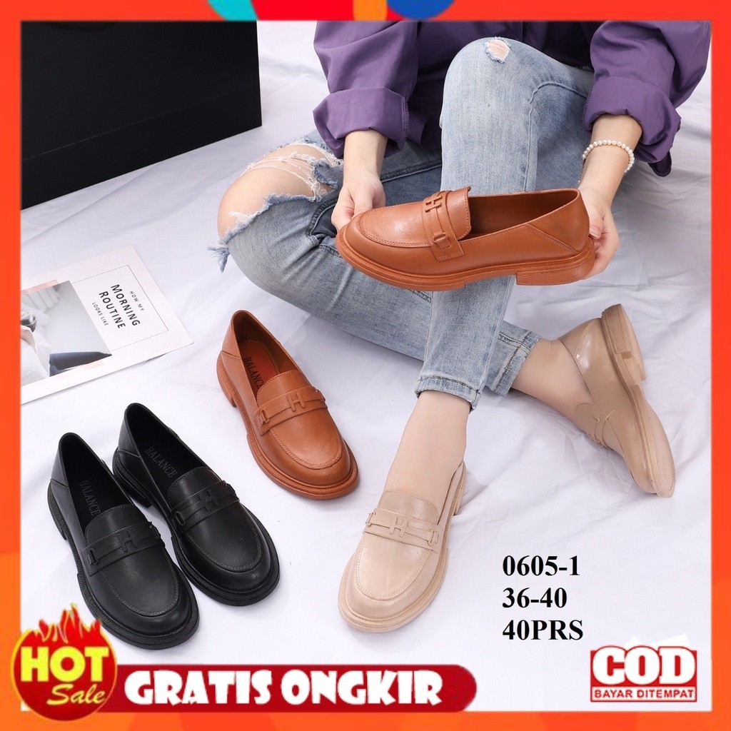 UKURAN SIZE 37 38 39 40 41 42 43 44 45 / SEPATU PANTOFEL CASUAL JELLY KARET WANITA IMPORT BALANCE 06