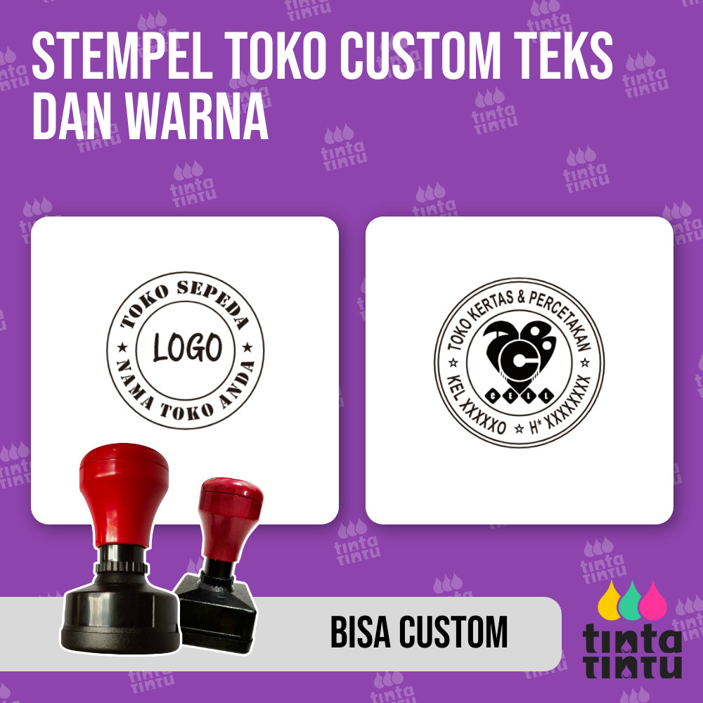 

Stempel Toko Custom Teks dan Warna