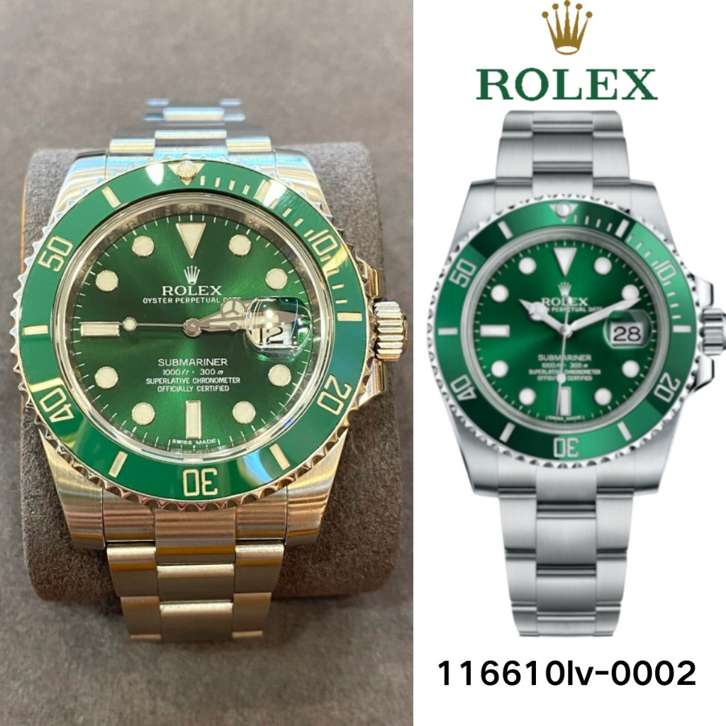 【100% ASLI】Original Jam tangan Rolex Submariner Date116610LV-0002 Mode kedalaman tahan air 300M penutup diameter 41MM 12MM