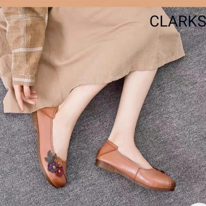 Terlaris ✨ -Clarks flat 9155 / Sepatu wanita clarks - Hitam, 36