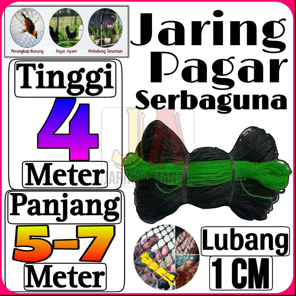 Jaring Ayam Lubang 1 cm Lebar 4 Meter / Jaring Pagar Ayam / Jaring Burung